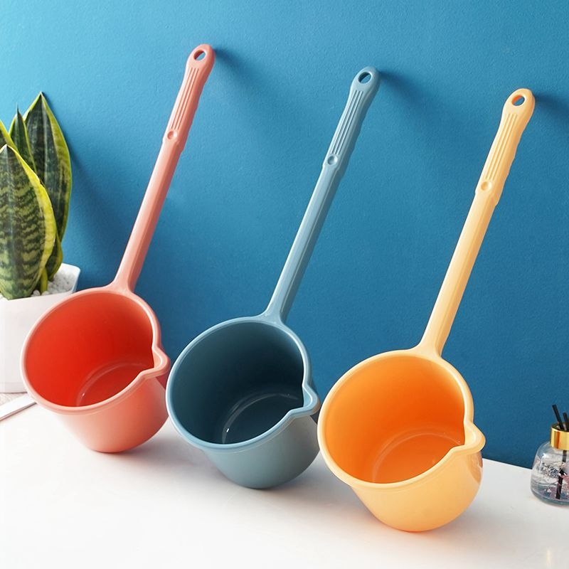 Long-handled plastic water ladle