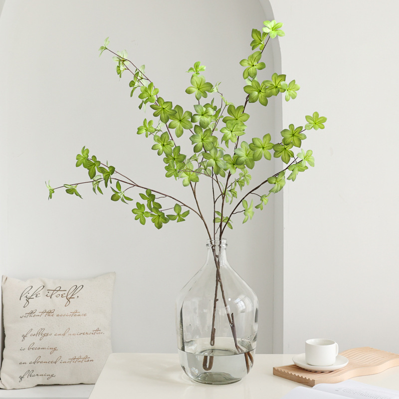 Simulated plant with Japanese bellflower multipetal leaves