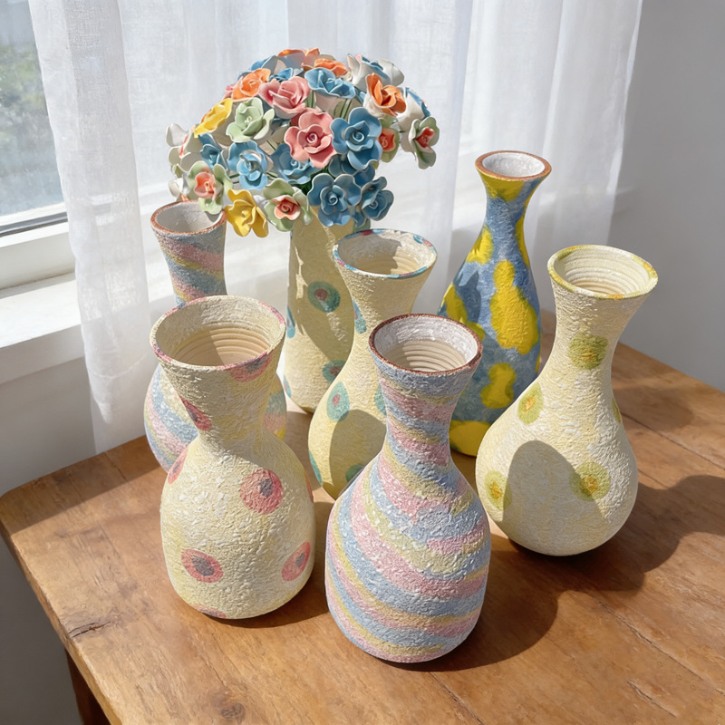 Instagram-worthy creative handmade colorful ice cream vase