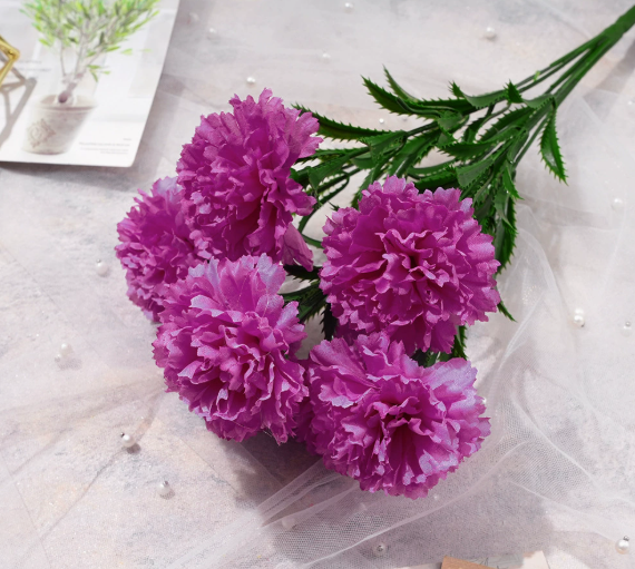Artificial flower 7-head aquatic carnation