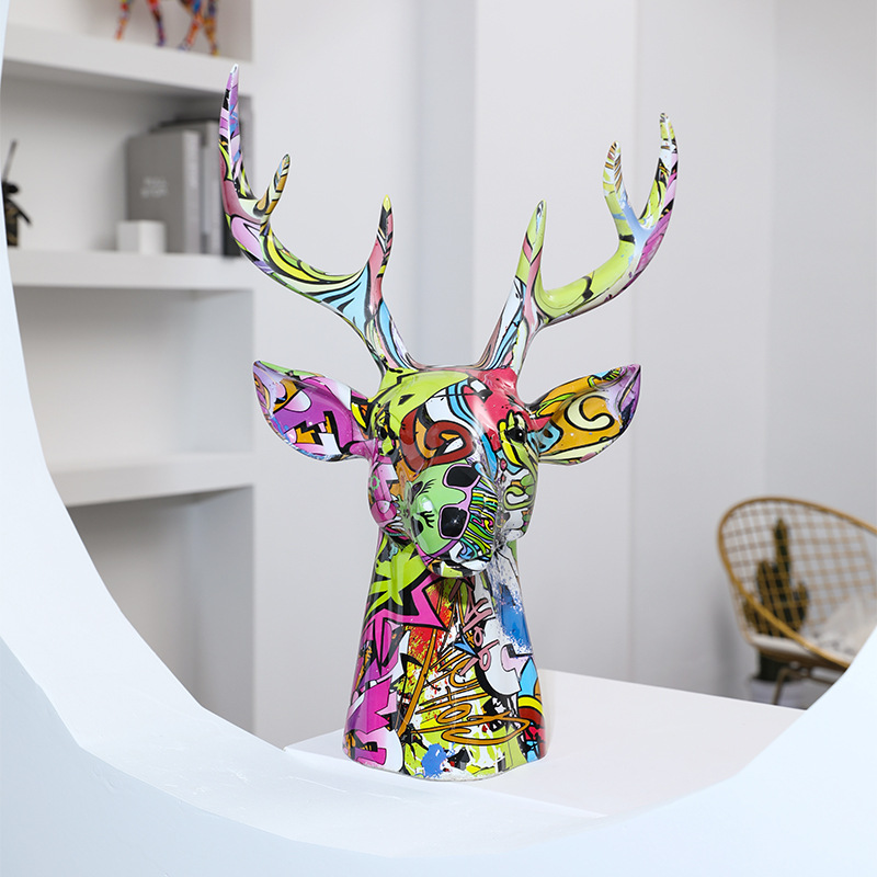 Modern-style colorful deer resin crafts