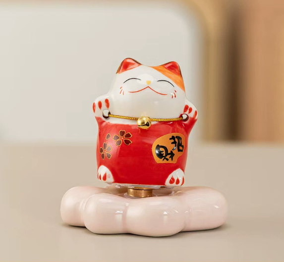 Lucky Cat Spinning Figurine