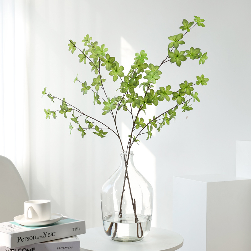 Simulated plant with Japanese bellflower multipetal leaves