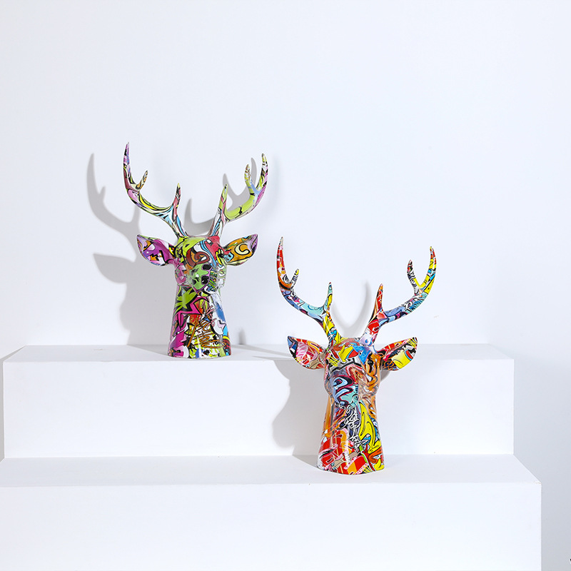 Modern-style colorful deer resin crafts