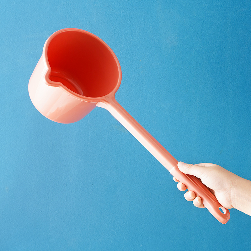 Long-handled plastic water ladle