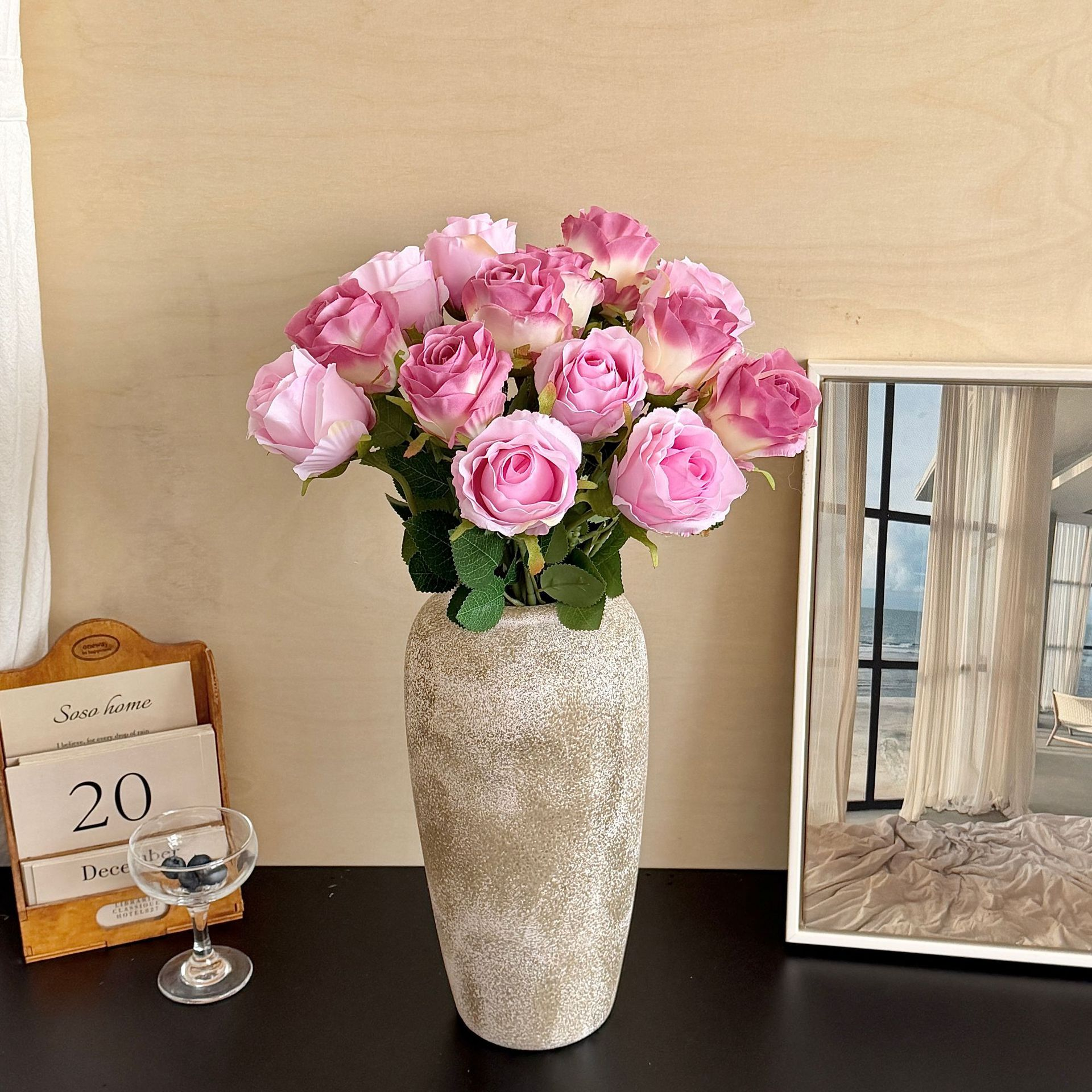 Bulgarian roses, high-end artificial silk flowers