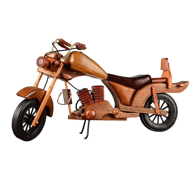 Retro wooden motorcycle ornaments