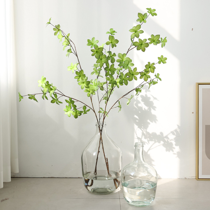 Simulated plant with Japanese bellflower multipetal leaves