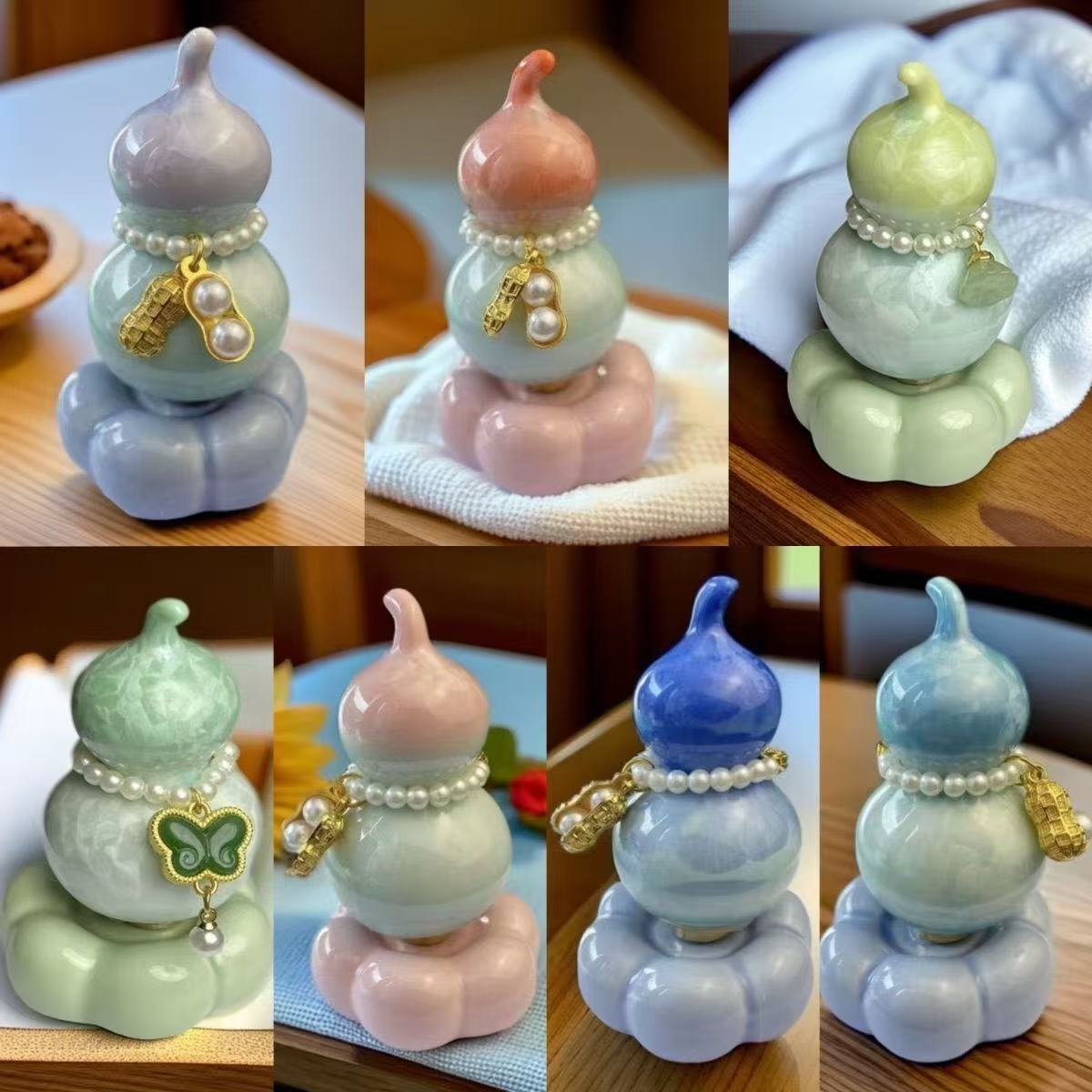 Crystalline glaze gourd-shaped spinning ornament popular on social media